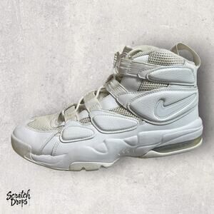 Nike Air Max 2 Uptempo 94 Triple White Men's Size 10.5 Basketball Shoes SM1